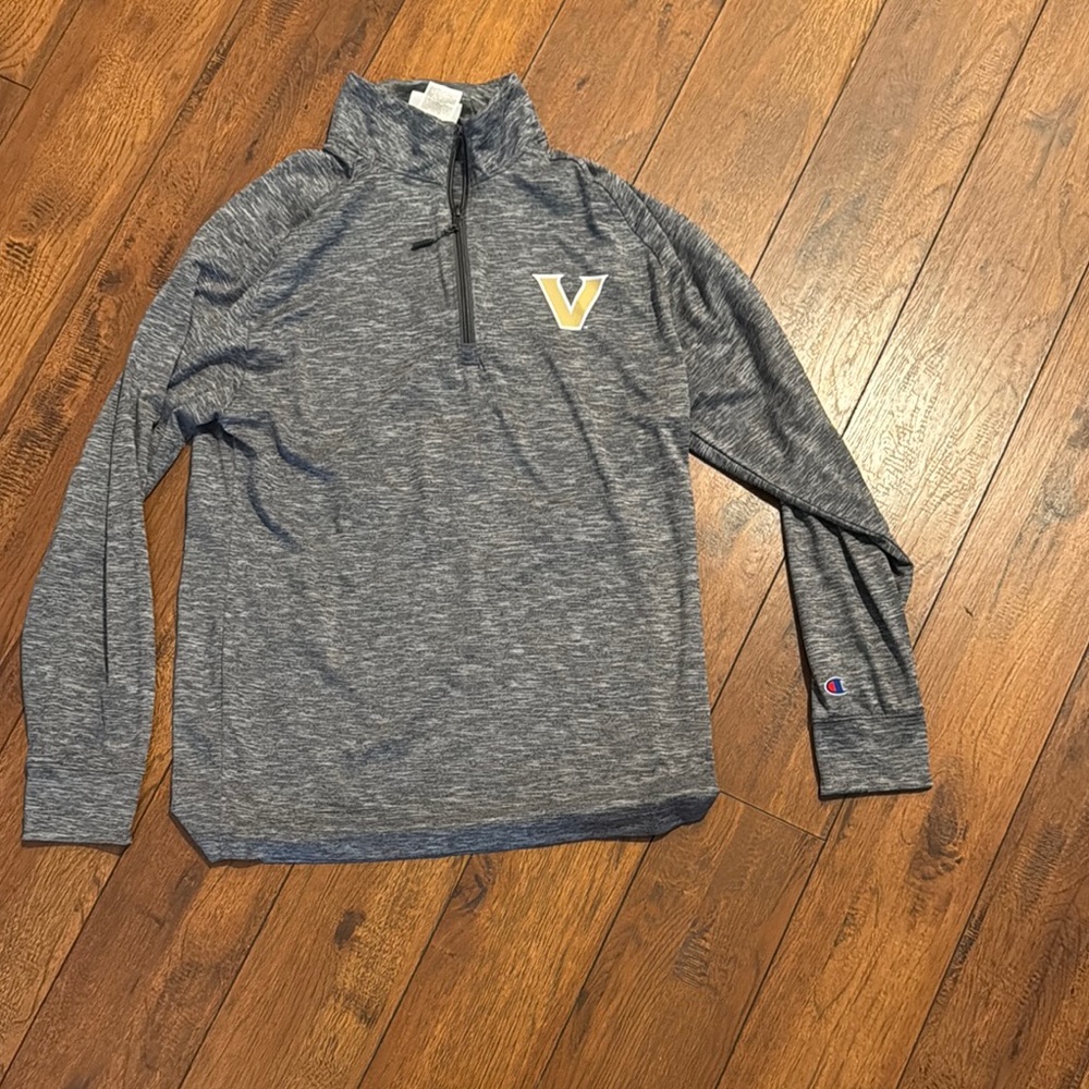 Champion Heathered Blue Quarter-Zip with Yellow Logo